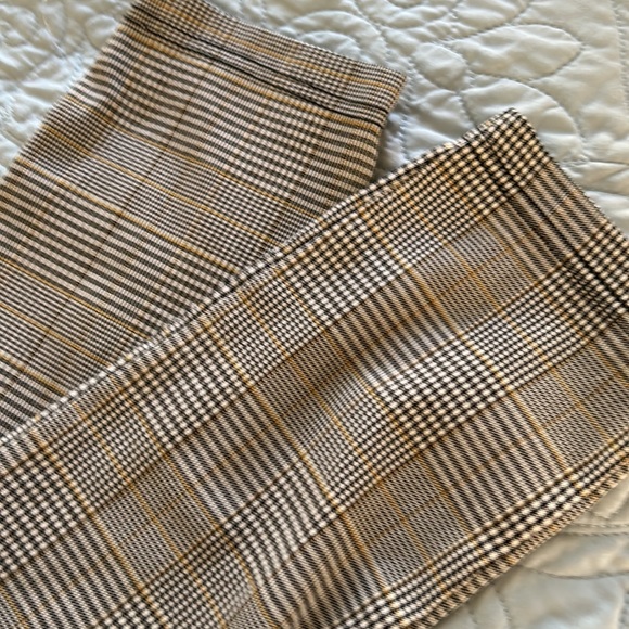 CALVIN KLIEN TWILL High RISE PULL ON PANTS BLACK CAMEL AND IVORY - Picture 9 of 9